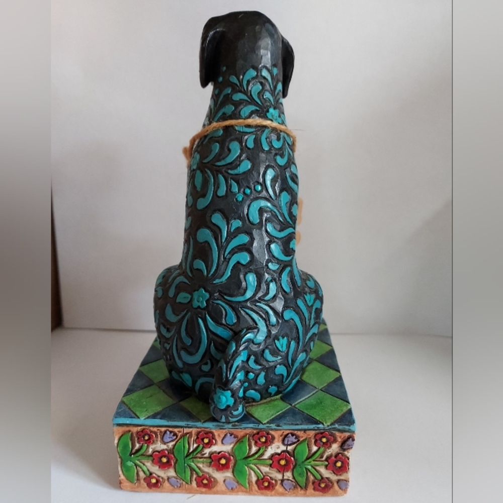Jim Shore Heartwood Creek Black & Teal Decorative Dog Figurine Licorice - Picture 5 of 7